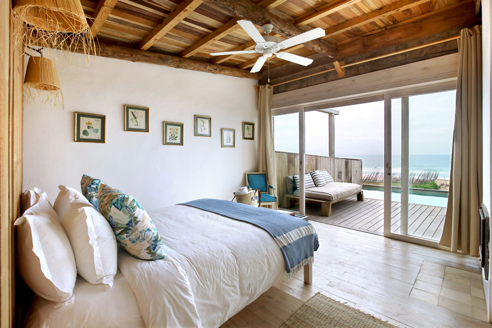 Cabana bedroom opening directly onto its private pool and the ocean