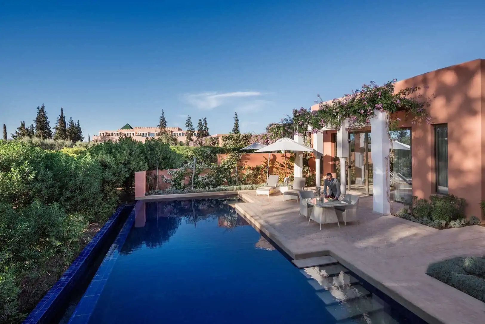 Interior lounge at The Oberoi Marrakech